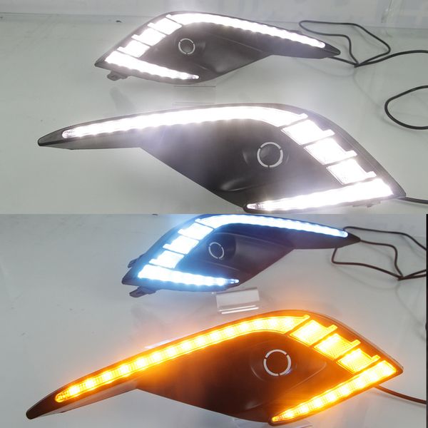 1 par de luz diurna LED DRL para Mazda Atenza 6 2016 2017 2018 luz antiniebla luces de conducción se vuelven amarillas de la lámpara de señal