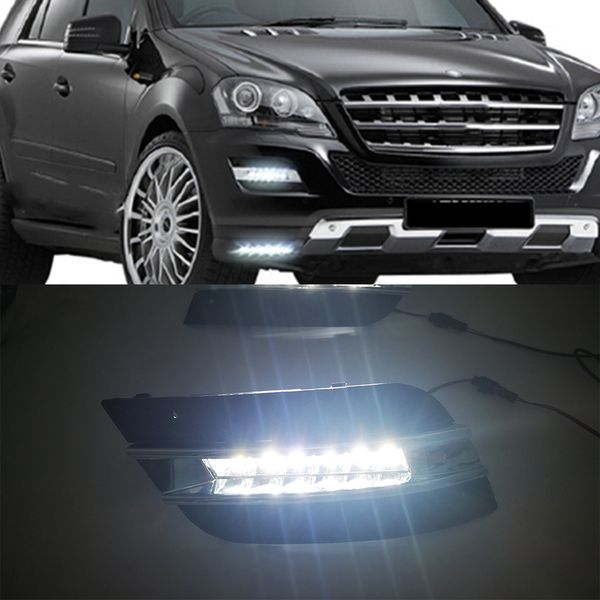 1 SET DRL Daytime Lights Running Lights Head Cover Cover Cochon de voiture pour Mercedes Benz ML350 W164 ML300 ML320 2010 2011