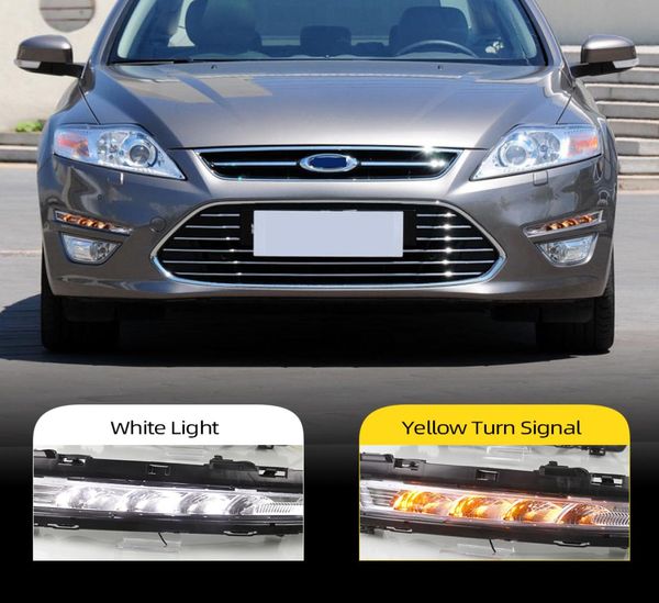 1 par DRL luz de conducción diurna DRL estilo de coche lámpara antiniebla 12V relé luz diurna para Ford Mondeo Fusion 2011 2012 20139521713