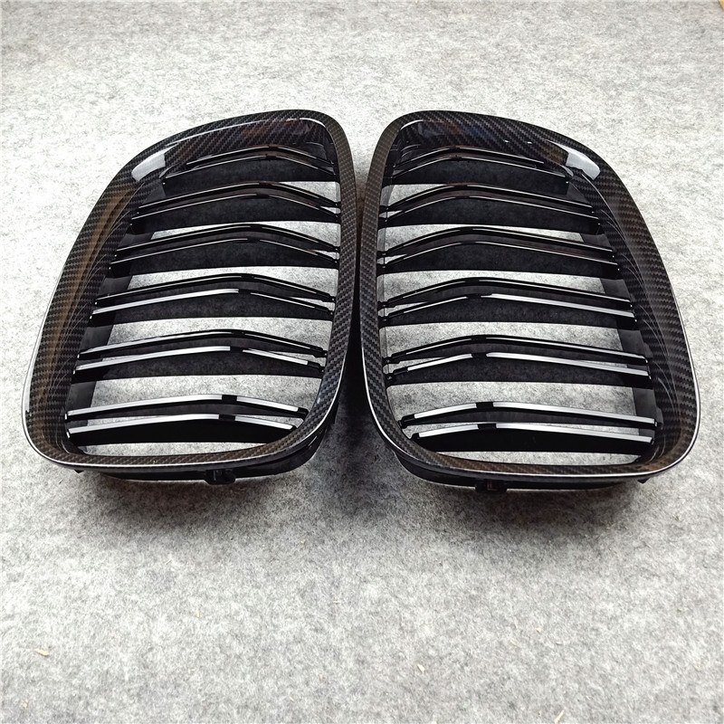 Right & Left Carbon look Auto Front Grilles ABS material Car of Grill Grille For 5 Series GT F07