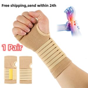 1 Paar Elastische Polsbeschermer Fitness Polsband Artritis Verstuiking Band Carpaal Protector Handbrace Sport Ondersteunt Accessoires 240226