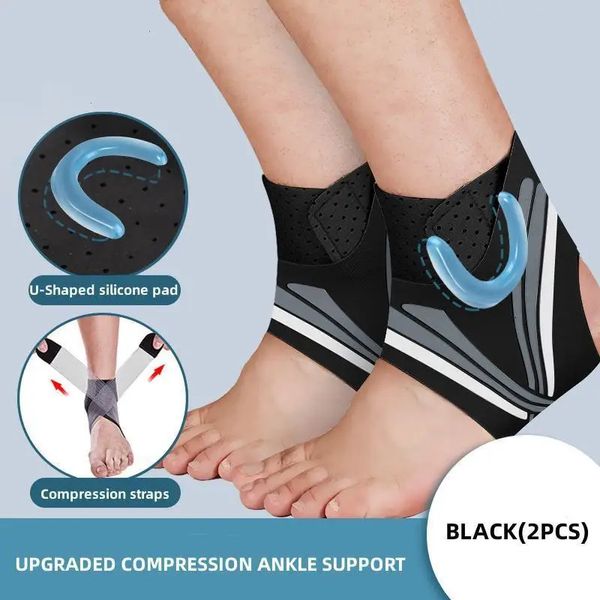 1 paire de protection de cheville de fitness, soutien de cheville de sport, attelles de cheville élastiques avec sangle de compression réglable, sécurité sportive 240108