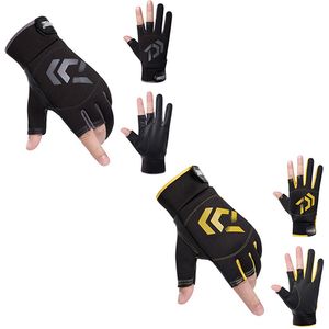 1 par de guantes g antideslizantes para exteriores, 3 dedos cortados, accesorios de pesca impermeables, pesca de carpa