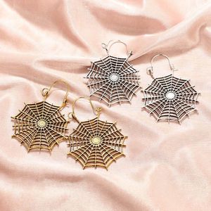 1 paar geometrische bengelen oorbellen spider web hanger bohemien holle bloem oorbel voor vrouwen sieraden accessoires