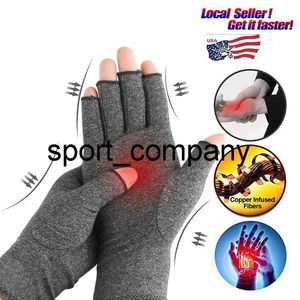 Gants de Compression demi-doigt, 1 paire, pour l'arthrite, Support de poignet, soulagement des douleurs articulaires en coton, orthèse de main, bracelet de thérapie