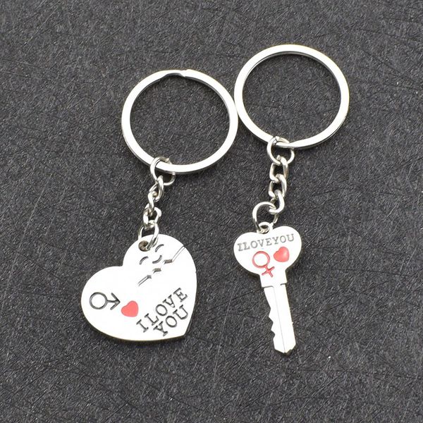 1 paire je t'aime lettre Couple porte-clés coeur porte-clés amoureux porte-clés saint valentin bijoux cadeaux Souvenirs