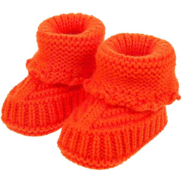 1 par de botines de crochet de tejer calcetines recién nacidos zapatos hechos a mano de booties