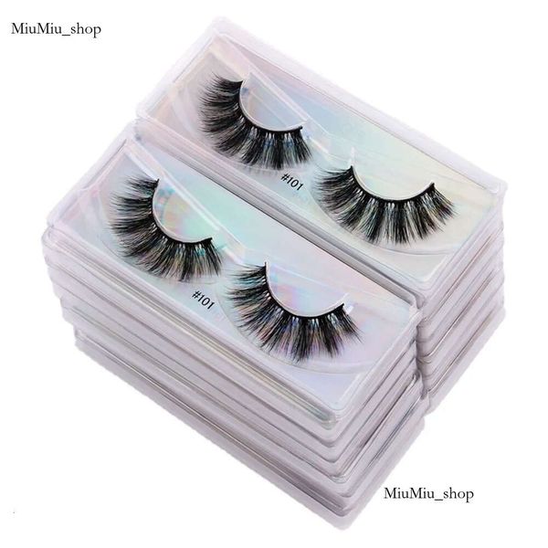 1 paire Emballage laser faux vison de vison 3D Natural Fluffy Wispy Lash Pack Fake Eyelles composent de faux cils en vrac E472 353