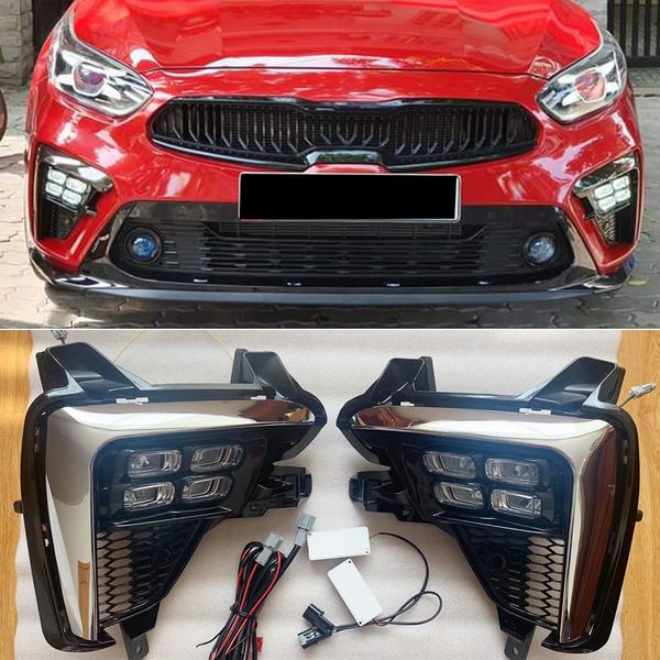 2pcs pour Kia K3 Cerato 2018 2019 2020 LED Daytime Running Light 12V voiture DRL LAMPE DE FOG IMPHERPOR