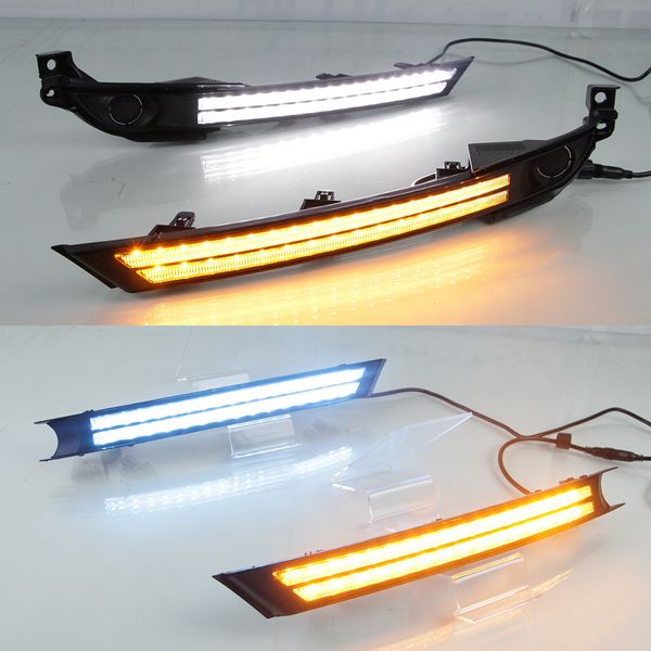 1 pareja LED LED DIATE LIGHT FOG FOG DRL con señal de giro Night Blue para Mazda CX-5 CX5 CX 5 2017 2018 2019 2020 2021