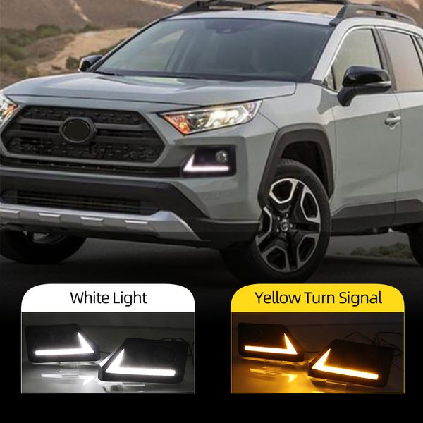 1 paire LED DRL Day Light pour Toyota RAV4 2020 Adventure 2019 Daytime Running Light lampe de brouillard avec Dynamic Signal