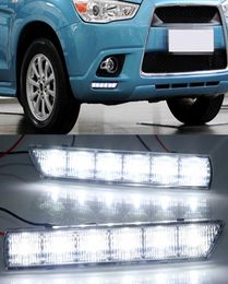 1 par LED DRL Luces de carrera diurna Lámpara de cabeza impermeable a la luz del agua para Mitsubishi ASX 2010 2012 2015156377