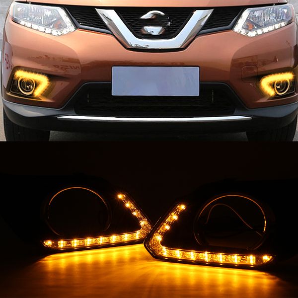 1 Set Daytime Lights Daylight Fog Light Cover Foglamp LED DRL para Nissan X-Trail Xtrail X Trail 2014 2015 2016