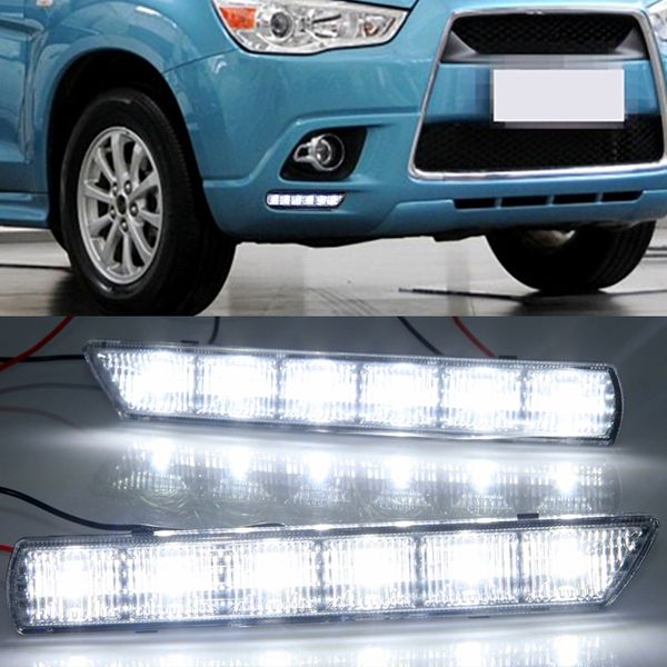 1 LED DRL paire Feux de jour Lumière du jour étanche brouillard lampe frontale pour Mitsubishi ASX 2010 2011 2012