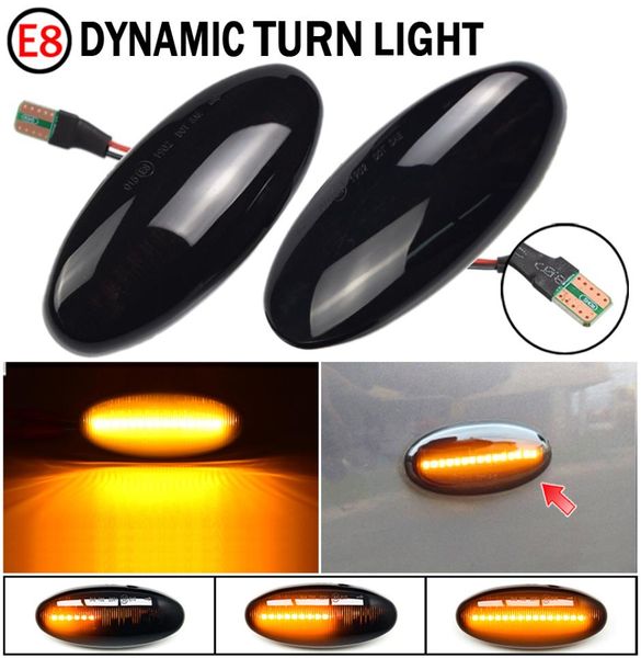 Lámpara de luz del lado de la señal de giro dinámico de 1 par LED para Nissan Navara D22 NP300 19982005 Datsun Frontier Fiera Skystar Pickup6750194