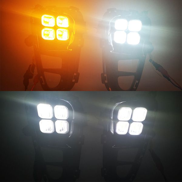 1 par LED luces de niebla LED DRL LED Faros DÍA DORTUDIO FRENTE FRENTE FRENTE DE LA LÁMPARA DE LA LÁMPARA PARA KIA PICANTO 2017 2018 2019 2020