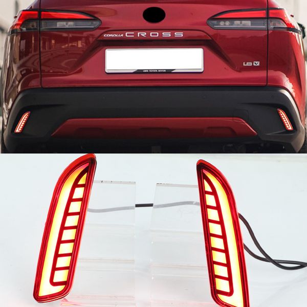 1 paire de réflecteur LED Réflecteur ARRIÈRE lampe de brouillard de frein de freinage Dynamic Turn Signal 3-en-1 Fonctions de 3 en 1 pour Toyota Corolla Cross 2020 2021