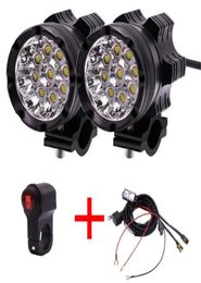 1 paire Motorcycle LED phares 12V 90W 11000lm LED Motorbike Beam-pharmade Moto Spot Head Light Auxiliary Lamp DRL92620212461008