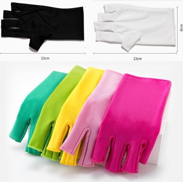 1 par de guantes de arte de uñas Forma de protección UV Glove Anti Radiation Protectter para manicura gel u v lámpara led herramienta blanca 8108913