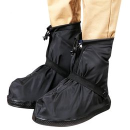 Couvre-chaussures en PVC antidérapant, 1 paire, bottes de pluie imperméables à fermeture éclair, résistantes à l'usure, couvre-chaussures réutilisables pour femmes et hommes, 240102