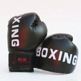 1 par de guantes de boxeo para niños/adultos de cuero PU transpirable Sanda Taekwondo entrenamiento de boxeo guantes duraderos profesionales para niños 240125