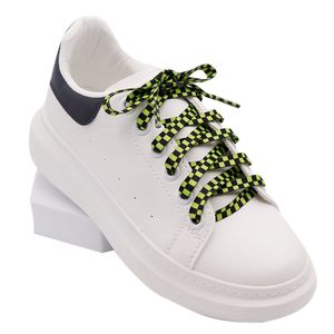 1 paar plat type zwarte en groene differentiatie geruite schoenveters 8 mm breedte cordon stijl unisex mannen vrouwen cadeau promotie
