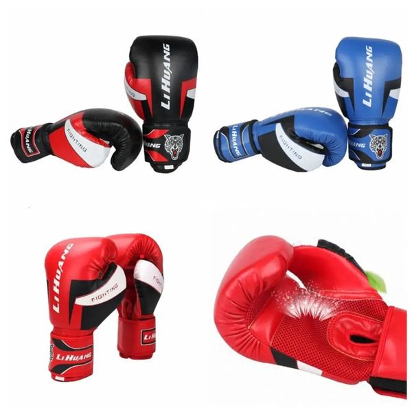1 paire de gants de boxe résistants à l'usure en cuir PU, trous respirants, gants d'entraînement, Dissipation thermique, protection des mains 240112