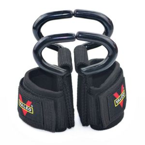 1 Paar Gewatteerd Gewichtheffen Handschoenen Haak Fitness Bodybuilding Barbell Dumbbell Musculatie Pols Wrap Straps Gym Support Bands Q0107