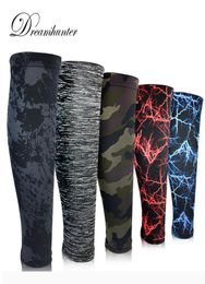 1 paar bedrukte camouflage kalf mouwen fitness shin guard compressie basketbal voetbal sokken rennen been brace protector5771267