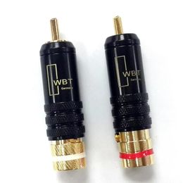 1 paire Connecteurs RCA Connecteurs de la ligne de signal masculin Plug WBT 0144 RCA PLIG LOTUS COPPER CORD Connecteurs de bougie RCA environ 53 mm