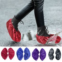 1 par reutilizable Unisex Boot Cover Poncho Implay Cover para zapatos impermeables para el día de lluvia al aire libre.