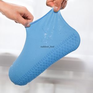 1 paire de chaussures de pluie imperméables réutilisables couvre le matériau en silicone chaussures unisexe protecteurs bottes de pluie pour les jours de pluie en plein air