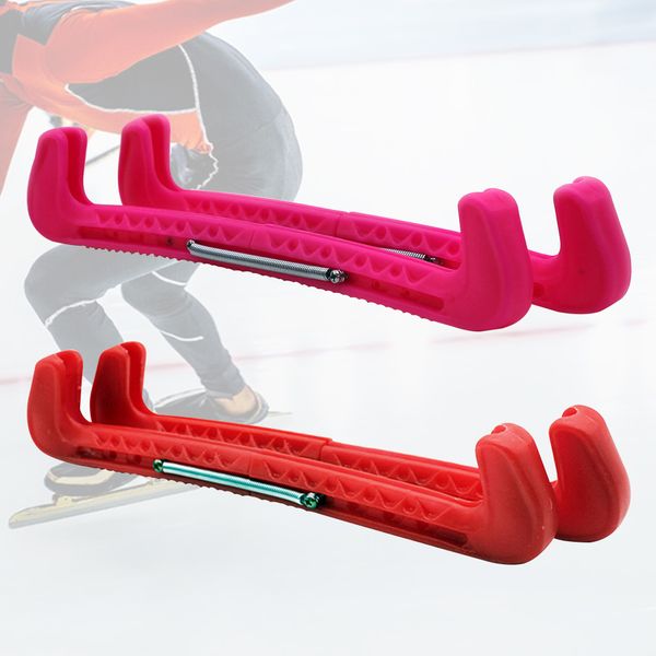 1 par de la cubierta del zapato de patinaje accesorios a prueba de óxido fácil uso de hockey sobre hielo deportes de primavera ajustable protector portátil de cuchilla patinaje al aire libre