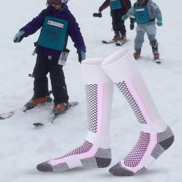 1 paire chaussettes de ski extension épaissis d'hiver enfants filles garçons sports snowboard cycling ski soccer chaussettes pour l'escalade en plein air