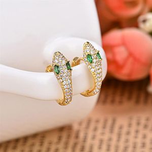 1 paire de petites boucles d'oreilles créoles femmes CZ serpent boucle d'oreille délicate or argent couleur Rose bijoux Aretes Huggie cerceaux à la mode petite boucle d'oreille 200289i