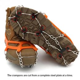 1 paire de couvre-chaussures d'escalade antidérapantes, Crampons, pinces à glace pour pointes, randonnée d'hiver, couvre-chaussures en acier au manganèse 240125