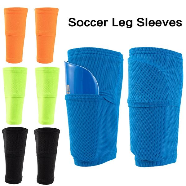 1 paire de football de football Shin Guard Adultes Tentes adolescents avec des boucliers professionnels de poche Slegts de protection des manches