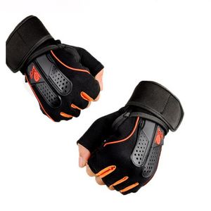 1 par deportes gimnasio guantes hombres mujeres fitness ejercicio entrenamiento medio dedo entrenamiento corporal antideslizante guantes de levantamiento de pesas Q0108