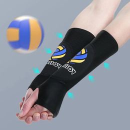 1 par de la manga del brazo del brazo de voleibol estirado guardias del brazo deportivo con protección de los brazales de entrenamiento del agujero de padthumb para mujeres 240430