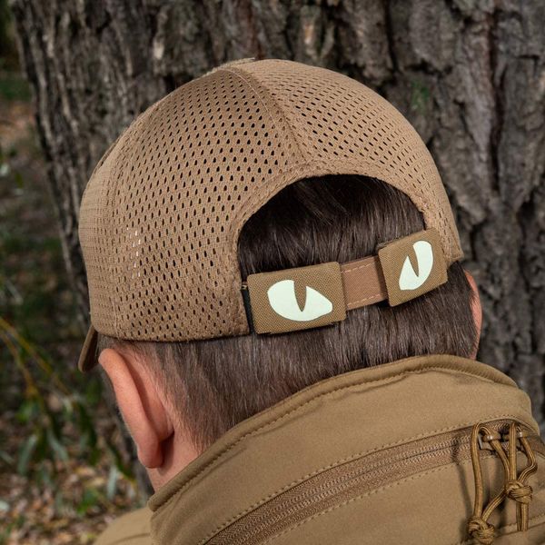 1 paire les yeux tactiques de chat patch lucrot militaire lueur dans un badge d'applique de tag sombre avec boucle boucle pour le sac de casque veste uniforme