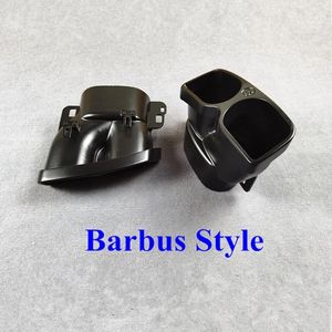 1 paar Universal Barbus Style Zwarte roestvrijstalen uitlaatpijp voor Benz Muffler Dubbele uitlaat Auto -achteruitlies