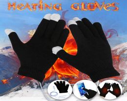 1 paire de gants chauds ultra-doux USB pour les mains, température constante, portables, en laine à tricoter douce, gants portables pour l'hiver 11199155064