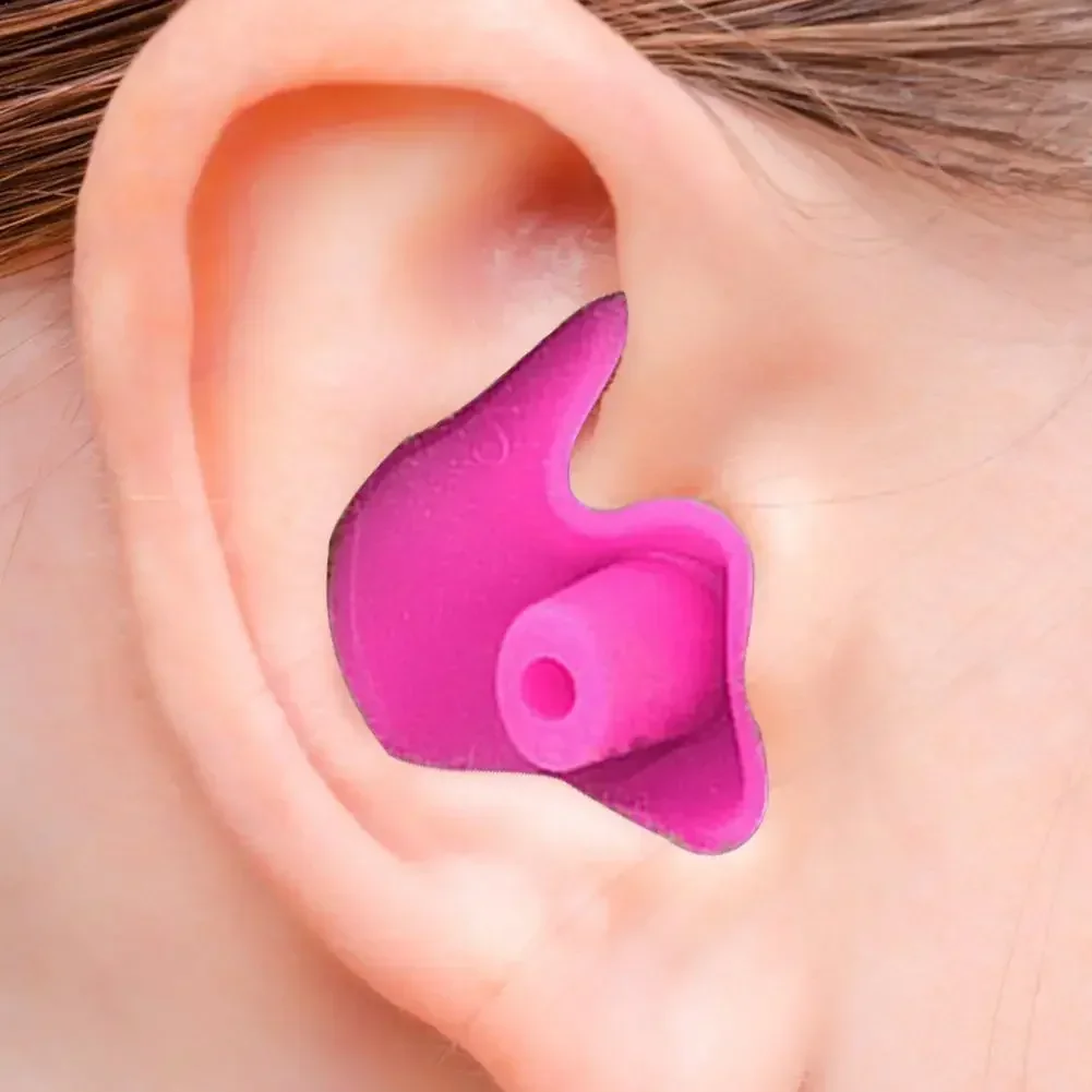 1 par de tapones para los oídos suaves impermeables de silicona portátil