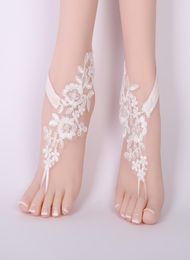 1 par de tobilleras para novia de boda Decoración de encaje Mujeres Lady Beach Foot Jewelry Sandals Sandals Accesorios1520071