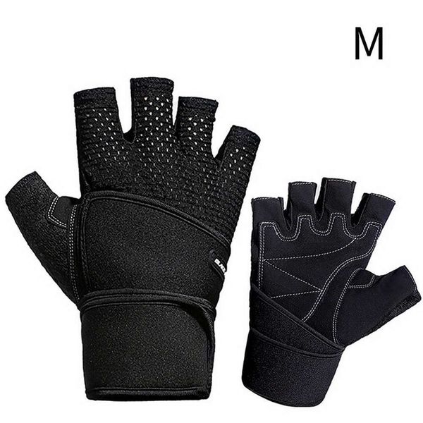1 par de guantes de levantamiento de pesas, guantes antideslizantes de malla de medio dedo para entrenamiento de gimnasia, guantes deportivos para Fitness HB88 Q0108