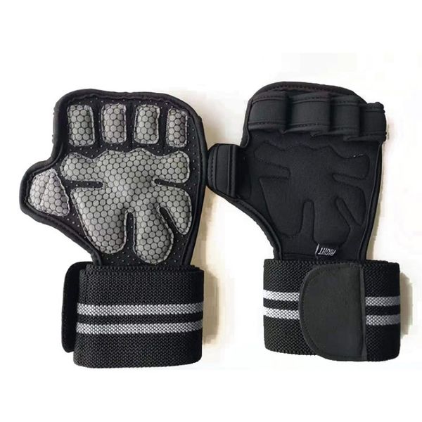 1 par de guantes de entrenamiento de levantamiento de pesas mujeres hombres fitness deportes culturismo gimnasia agarres gimnasio mano protector de palma guantes Q0108