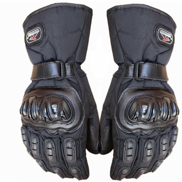 1 par de guantes de invierno para motocicleta, impermeables, cálidos, para carreras de Motocross, Motos, guantes de ciclismo, negro, azul, rojo, poliéster, algodón H1022
