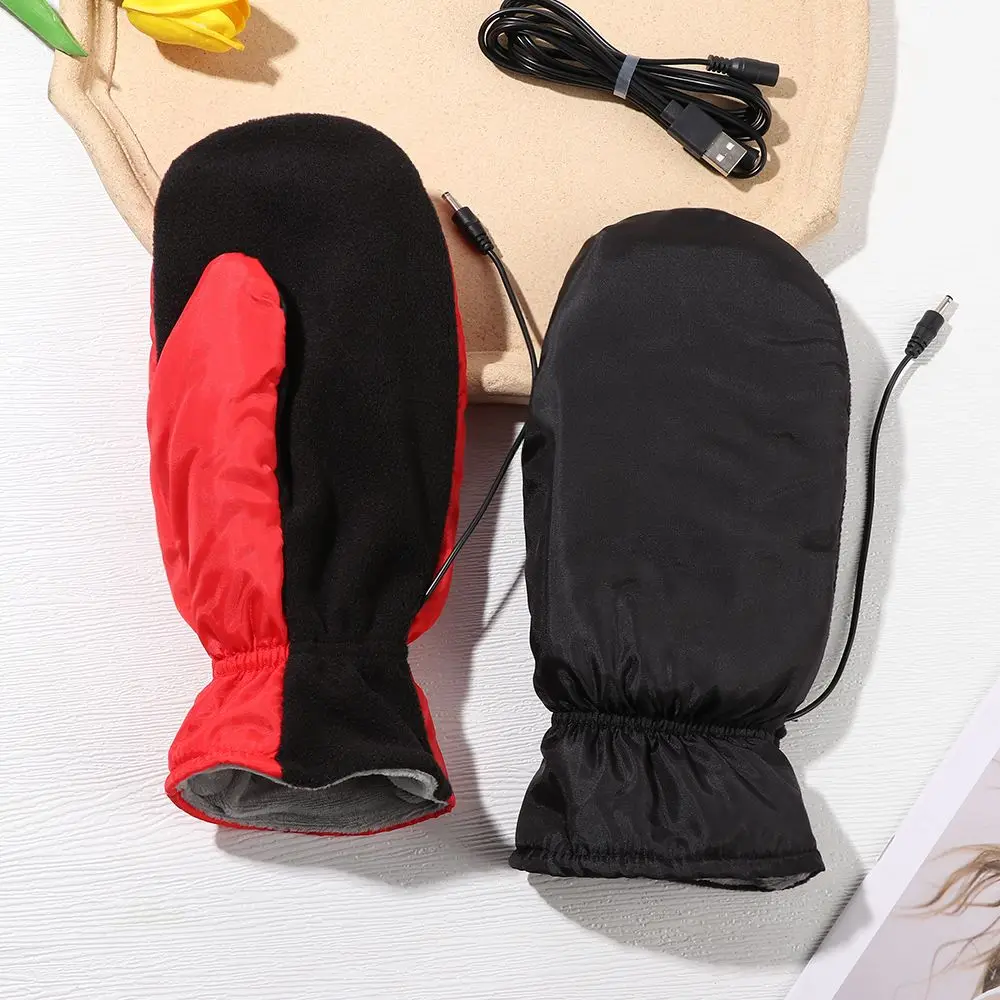1 par med USB -uppladdningsbara handskar Kvinnor Uppvärmda skidhandskar Uppvärmda Mantens Winter Outdoor Warm Gloves Electric uppvärmda handskar