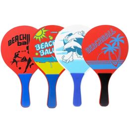1 paire de jeu de plage en bois, raquette de badminton, dessin animé, poignée en plastique, jeu de plein air, fête de plage, raquette de Pickleball pour débutant 240313