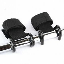 1 pairs Adjustable Double Hooks Double Barbells Dumbbell Horizontal Bar Weightlifting Dead Lifting Chin Up Wrist Straps Support 0brC#